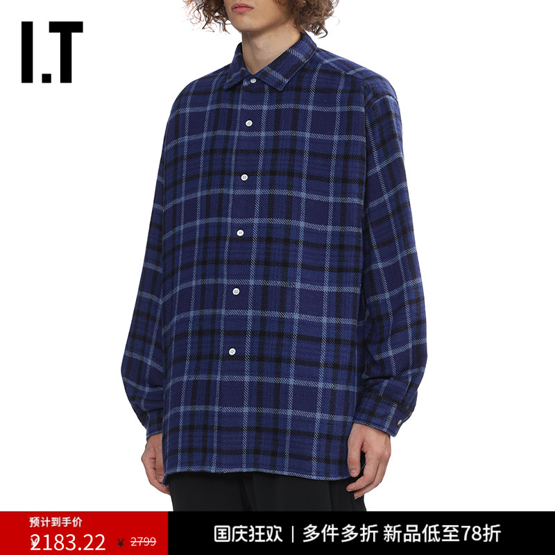 ITnanamica长袖格纹衬衫