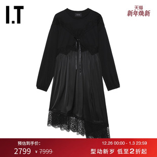 连衣裙新品 长袖 Rocha女装 优雅轻熟蕾丝透视拼接721753X Simone