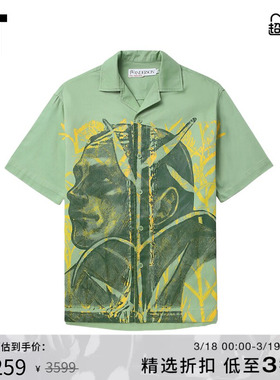 IT JW Anderson男装短袖衬衫新款艺术感人像绘画印花上衣521500MM