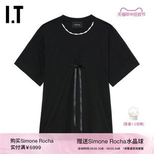 宽松短袖 Rocha女装 优雅气质蝴蝶结缀饰5160B3XL Simone T恤新品