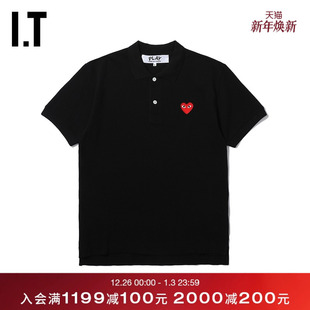 COMME PLAY des GARÇONS川久保玲男装 红色爱心刺绣 polo衫 CDG