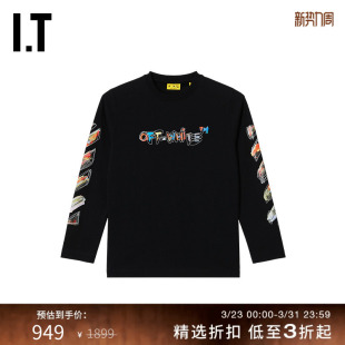 T恤趣味活力logo图案装 OFF 长袖 新款 饰上衣B31084XP WHITE™童装