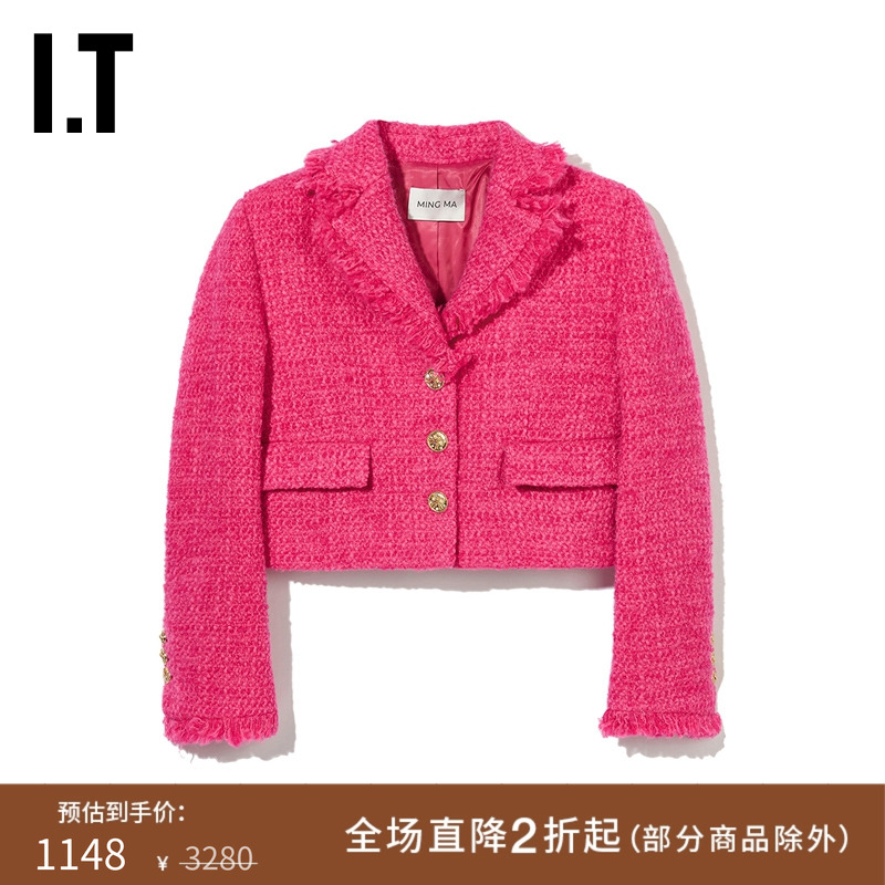 ITMINGMA短款粗花呢夹克