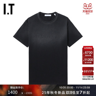 T恤新款 圆领短袖 LANG女装 潮流质感磨白做旧上衣5085XP HELMUT