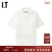 JIL 新款 SANDER男装 宽松短袖 衬衫 简约时尚 纯色排扣上衣0204MM