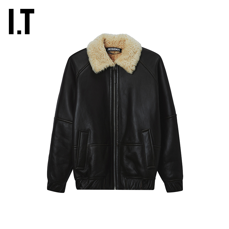 ITJACQUEMUS拉链皮衣皮夹克