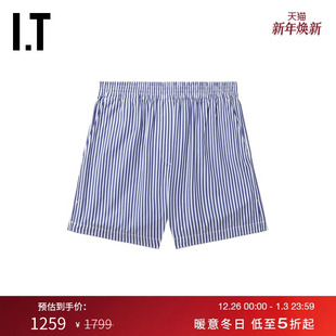 bone女装 松紧腰条纹短裤 新款 清爽直筒休闲裤 时尚 P900XP rag