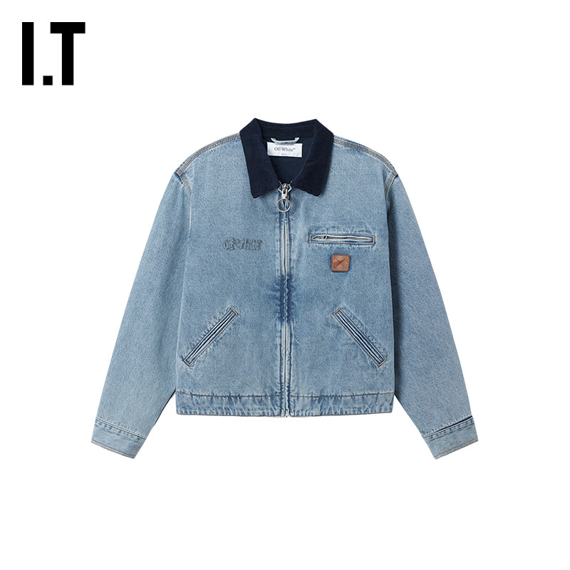 OFF-WHITE™翻领牛仔夹克