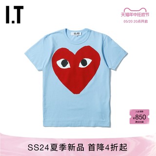 IT CDG PLAY COMME des GARCONS川久保玲女装圆领短袖T恤潮牌73XE