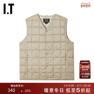 IT TAION男装羽绒马甲新款时尚质感方格绗缝羽绒背心外搭ION001MP