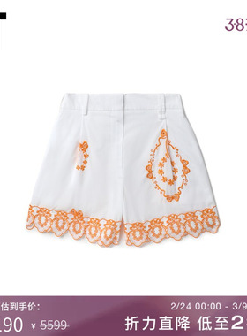 IT Simone Rocha女装高腰短裤新品复古宫廷风刺绣休闲裤4069T4XK