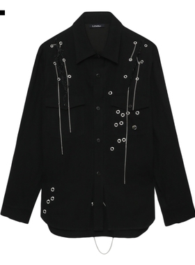 IT LIMI feu 女装长袖衬衫新款酷感帅气镂空圆环链条坠饰B15005XM