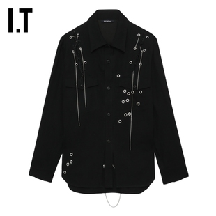 女装 feu 长袖 衬衫 酷感帅气镂空圆环链条坠饰B15005XM 新款 LIMI