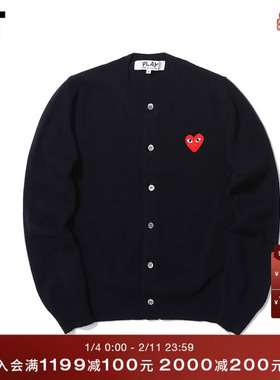 IT CDG PLAY COMME des GARÇONS川久保玲女针织开衫红色爱心刺绣