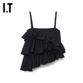 MSGM女装 吊带上衣新款 性感时尚 不规则荷叶边饰吊带衫 T07101AM