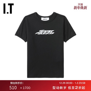 甜辣时尚 上衣新款 合身短袖 涂鸦印花内搭T恤WAA043XL AMBUSH女装