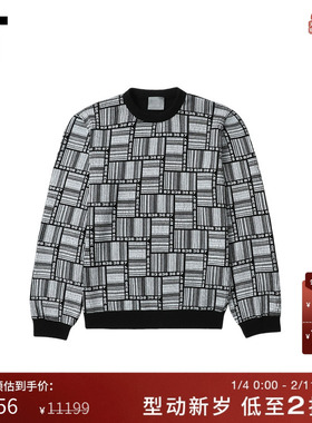 IT VTMNTS女装宽松圆领上衣时尚个性满幅条码图案装饰KN240BXI