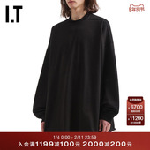 Rick Owens男装 廓形长袖 T恤新款 随性休闲宽松纯色上衣2276BAMQ