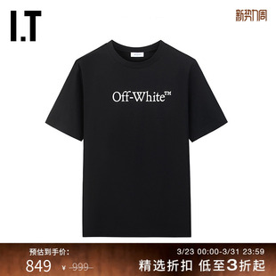 多色短袖 新款 T恤基础休闲款 logo装 OFF 饰圆领半袖 WHITE™情侣装