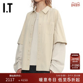 We11Done女装 假两件拼接上衣新款 潮流个性 叠层衬衫 180UBGXP