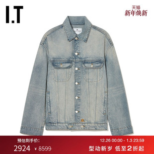 复古街潮男友风水洗外套L161XM 宽松牛仔夹克新款 courreges女装