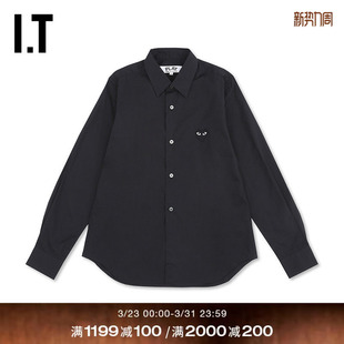 COMME des GARÇONS川久保玲女装 衬衫 PLAY 长袖 纯色饰爱心 CDG