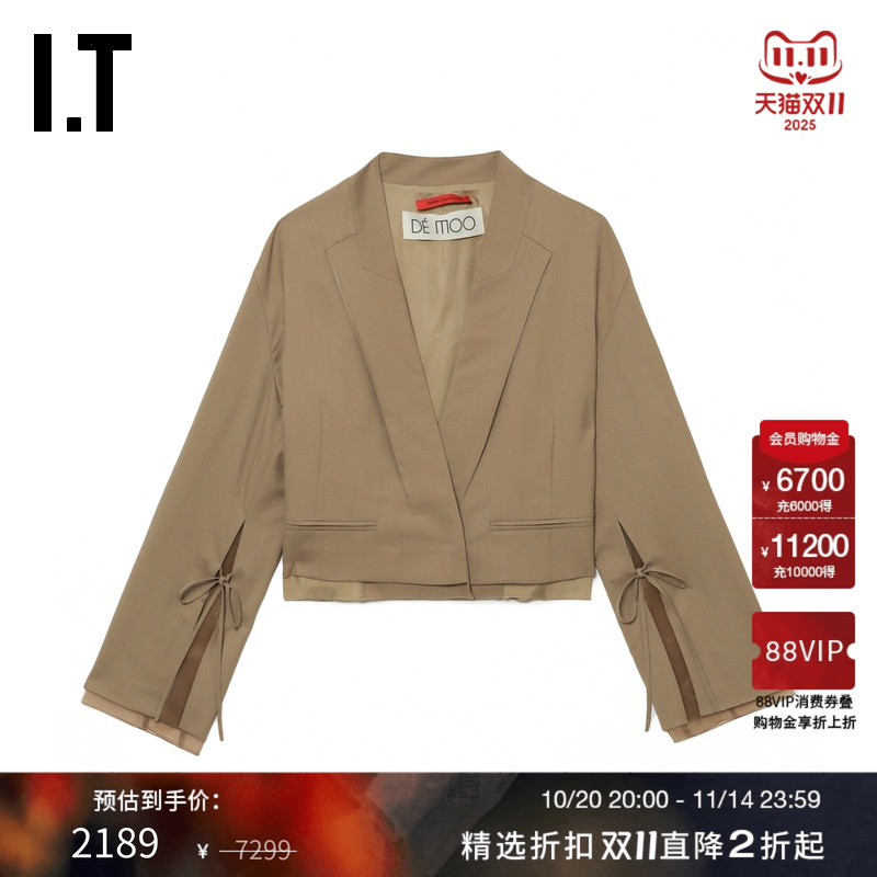 ITDDEMOO短款V领西装夹克