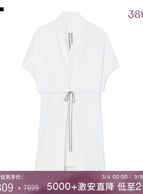 IT Rick Owens女装短袖连衣裙新品随性简约腰部抽绳短裙53737PAK