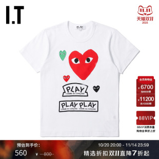COMME PLAY des GARCONS川久保玲女装 T恤logo爱心印花 短袖 CDG
