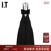 吊带连衣裙新品 GOEN.J女装 设计感针织叠层挂脖吊带长裙SDS10XK