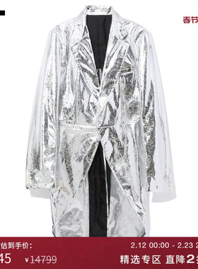 IT CDG COMME des GARCONS HOMME PLUS男装亮面材质长大衣外套