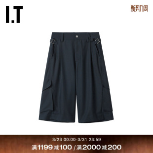 短裤 新款 帅气型男宽松工装 纯色百慕大短裤 阔腿裤 裤 NULLUS男装