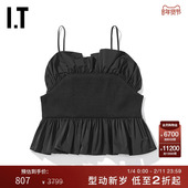 饰短上衣1920FSX 时髦性感荷叶边装 日本ENFÖLD女装 吊带背心新品