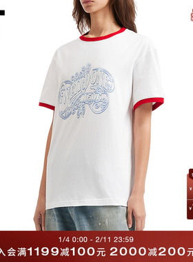 IT We11Done女装宽松短袖T恤新款时尚活力撞色包边半袖762UWHXQ