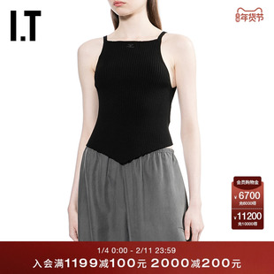 IT courreges女装吊带背心新款时尚性感修身罗纹吊带衫123MTOXQ