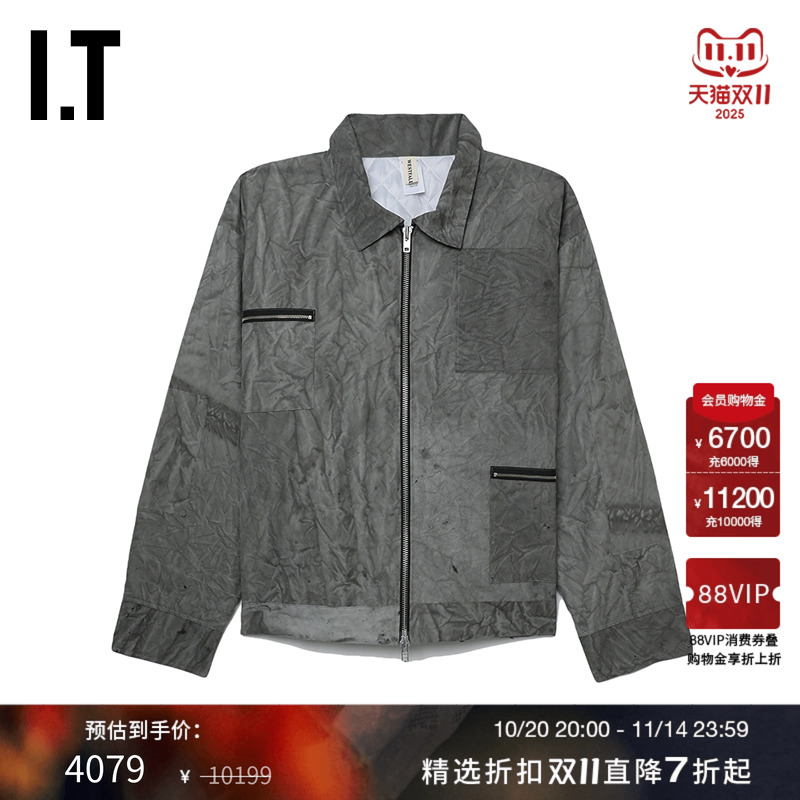 ITWESTFALL做旧拉链夹克