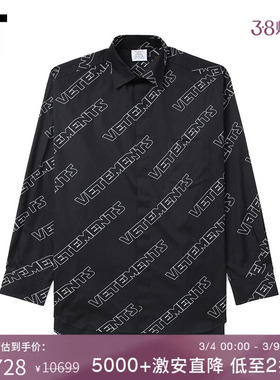 IT VETEMENTS男装翻领长袖衬衫新款潮流帅气logo满印衬衣SH300BML