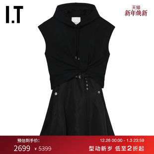 3.1 休闲时尚 Phillip 假两件连衣裙新款 拼接连帽中长裙 Lim女装