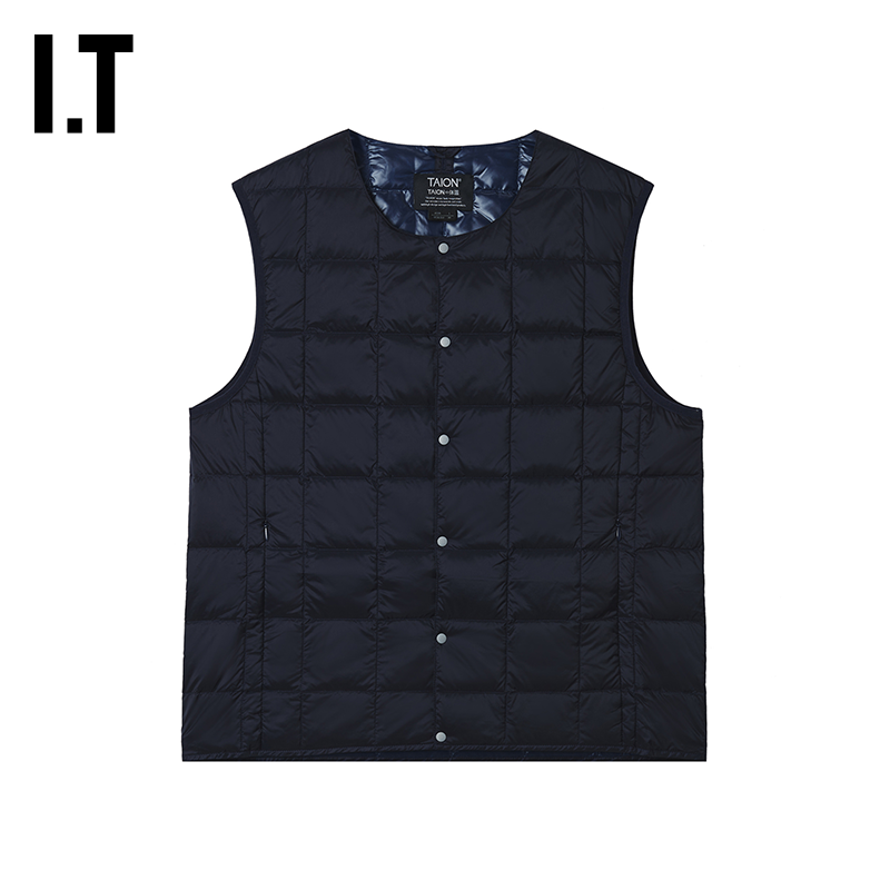 ITTAION按扣羽绒马甲帅气休闲