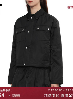 IT BAPY女装纯色翻领夹克新款时尚帅气合身棉服拉链外套JK7312AP