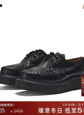 IT George Cox男款厚底系带皮鞋新款复古质感皮质休闲鞋IAO40EMP