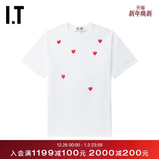 COMME des GARCONS川久保玲情侣款 圆领短袖 PLAY 基础款 T恤 CDG