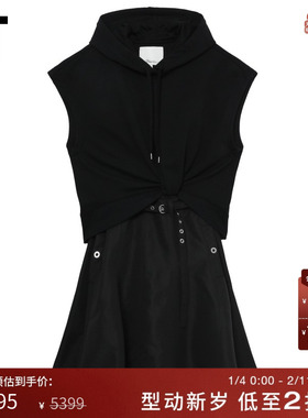 IT 3.1 Phillip Lim女装假两件连衣裙新款休闲时尚拼接连帽中长裙