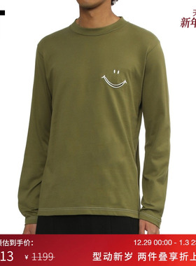 IT MARKAWARE男装合身长袖T恤新款休闲趣味笑脸装饰上衣0CS01CMP