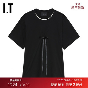T恤新品 宽松短袖 Rocha女装 优雅气质蝴蝶结缀饰5160B3XL Simone