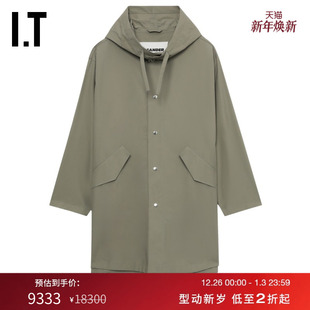 连帽大衣新款 中长款 SANDER男装 街潮型男宽松长外套0008MN JIL