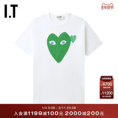 CDG GARCONS川久保玲情侣爱心logo装 PLAY COMME des 饰短袖 T恤