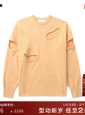 IT TOGA ARCHIVES女装圆领针织衫新品时尚挖剪镂空薄毛衣2XN901XL