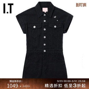 青春时尚 水洗连衣裙新款 短袖 直排扣合身短裙DS9003AO BAPY女装