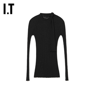 IT Philosophy di Lorenzo Serafini女装饰领带竖纹坑合身针织衫